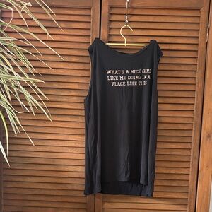 Black Graphic Muscle Tank - 'What's a Nice Girl...' xxl